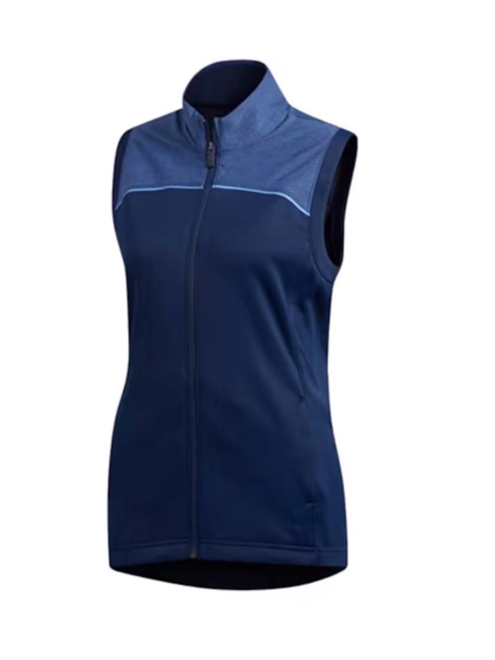 Women's Navy Sleeveless Zip-Front Performance Top - Golf